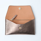 ANN KURZ Pretty envelope wallet metallic metal grey women