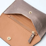 ANN KURZ Pretty envelope wallet metallic metal grey women