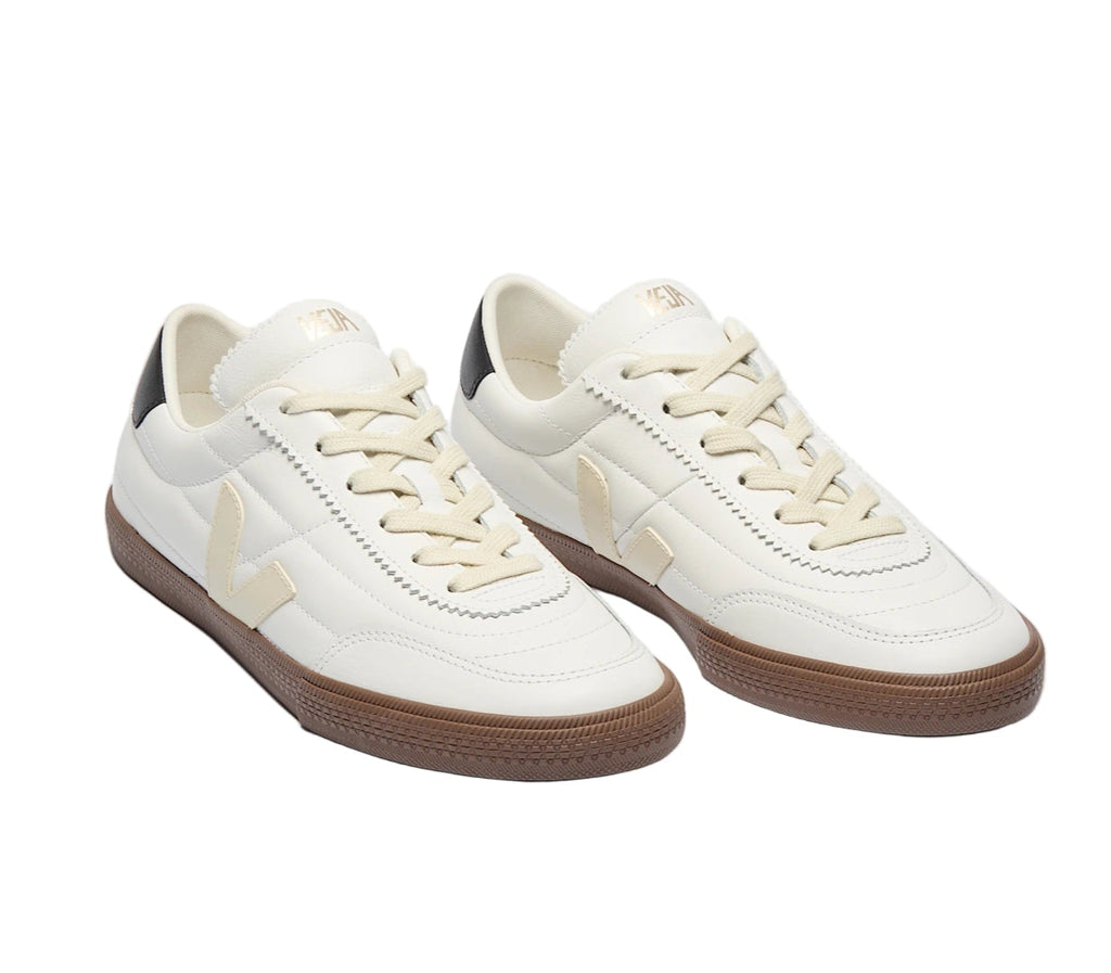 VEJA Panenka leather white black bark women