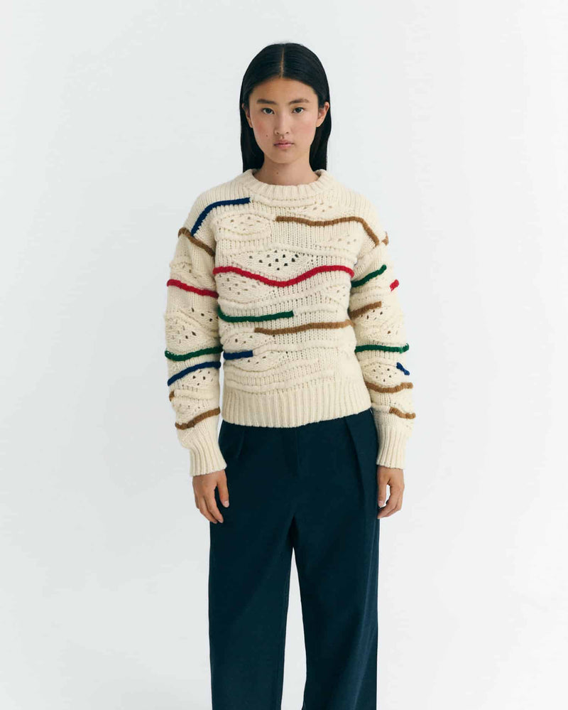 THINKING MU Candela knitted macrame jumper multicolour women