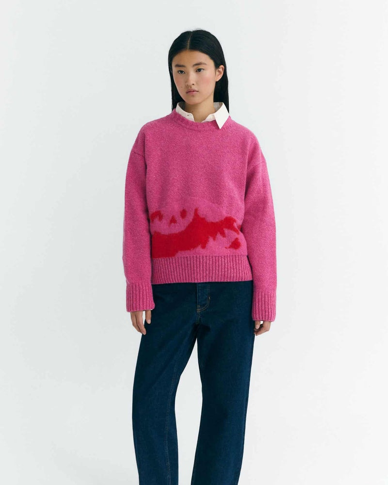 THINKING MU Petra knitted jumper pink women