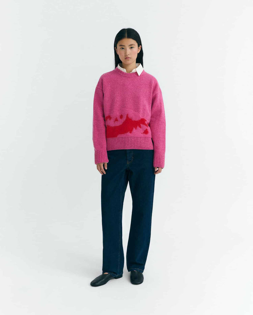 THINKING MU Petra knitted jumper pink women