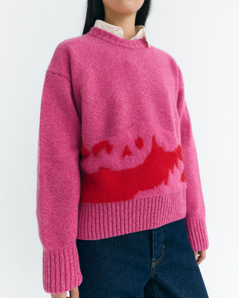 THINKING MU Petra knitted jumper pink women
