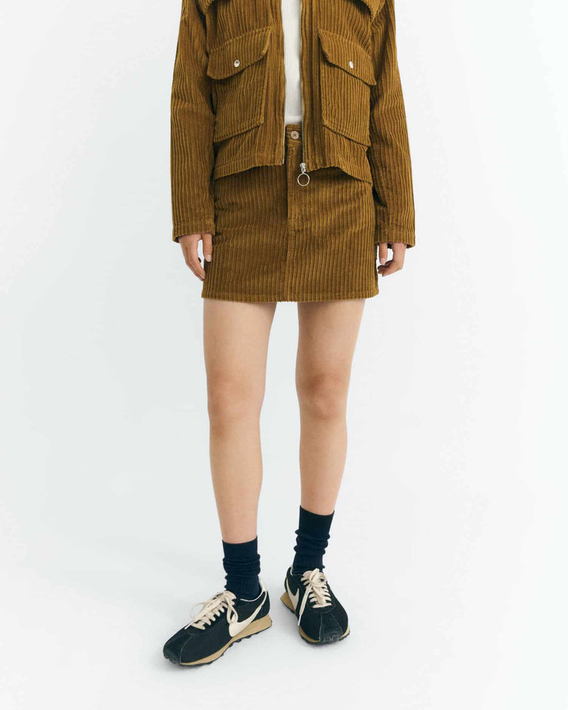 THINKING MU Kimmy corduroy skirt light oak women