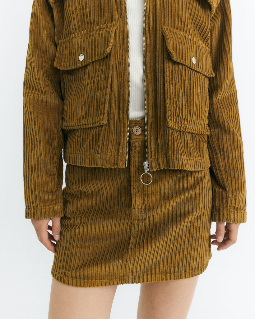 THINKING MU Kimmy corduroy skirt light oak women