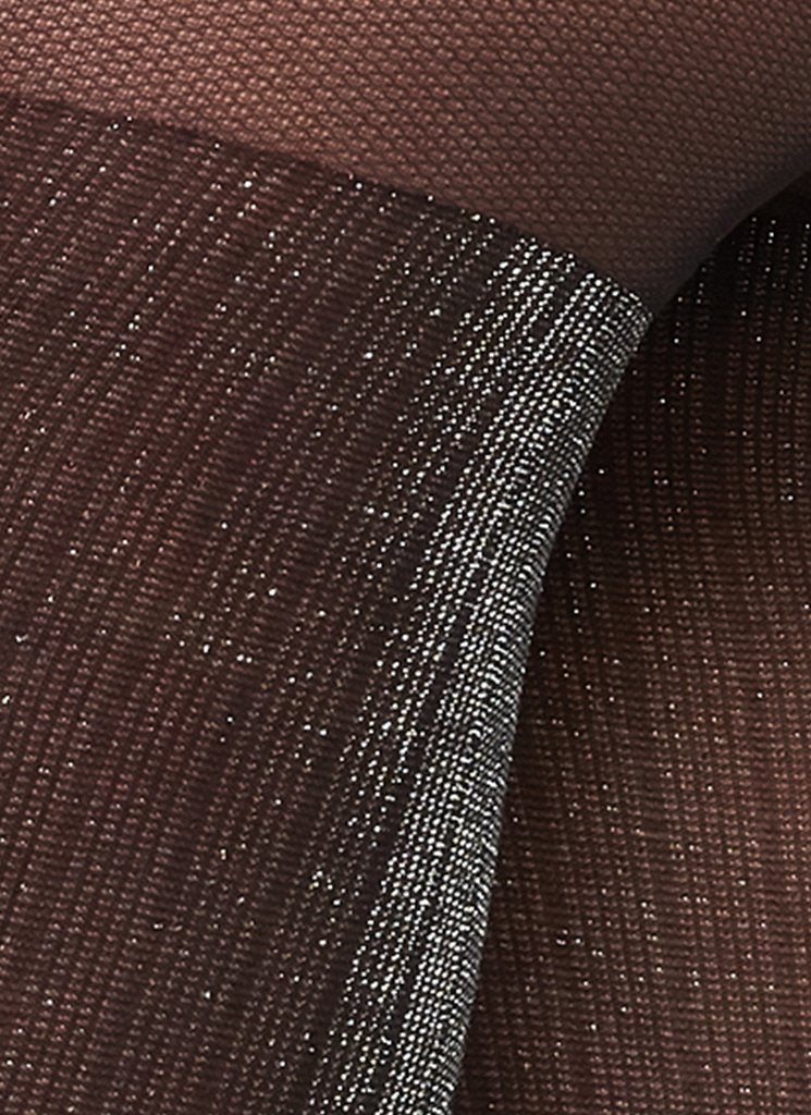 Swedish Stockings Lisa Rib Lurex Silver Black