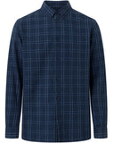 KCA 1090008 Costum fit checked linen shirt 7001 navy check men