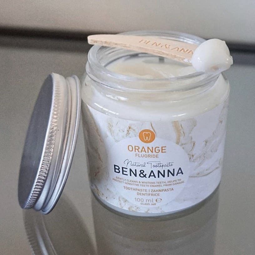 Ben & Anna Toothpaste jar orange with fluoride