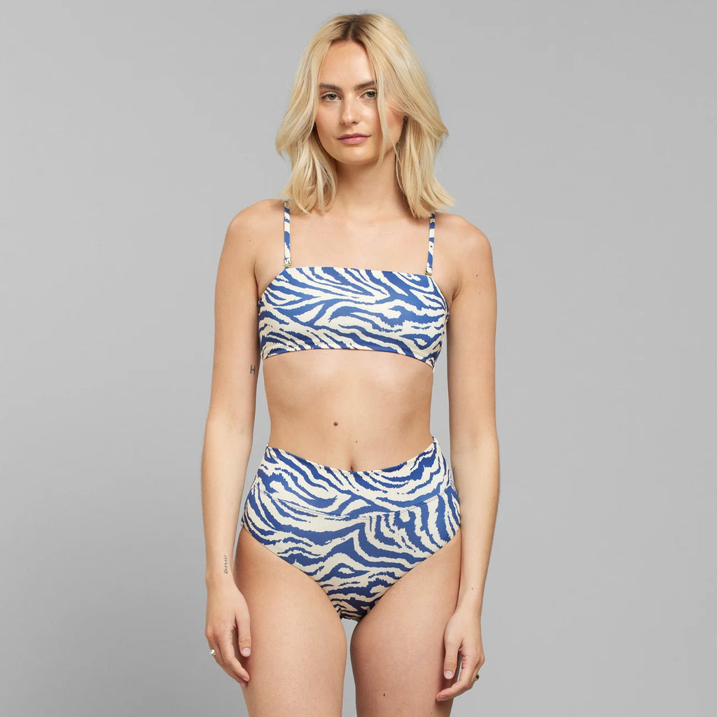 DEDICATED Slite bikini pants Zebra blue women