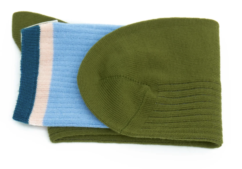 Zokk'n Sylvain SINGLE SOCK blue and olive
