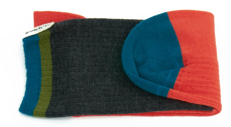 Zokk'n Claude SINGLE SOCK coral and phantom