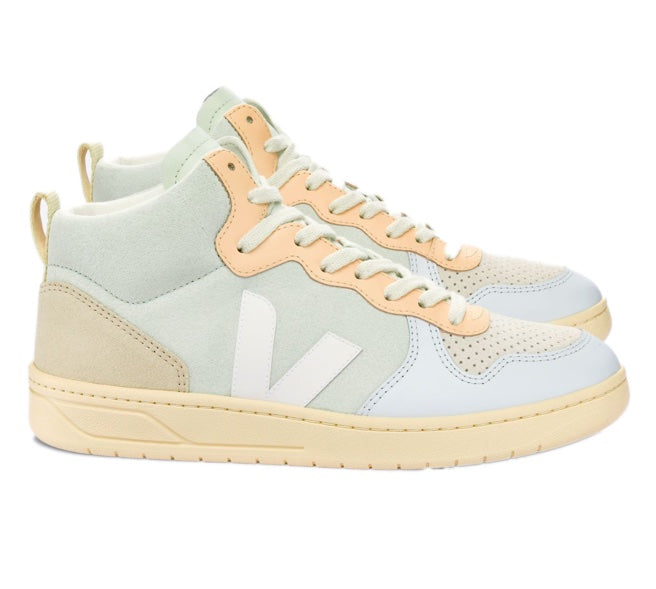 VEJA V-15 Suede jade white multico women