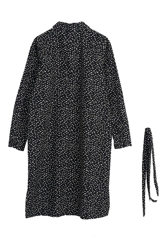 PAPU Shirt Dress Mini Beans Black Cream Women