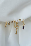 Wildthings Collectables Hammered key earring gold plated - one piece