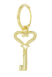 Wildthings Collectables Hammered key earring gold plated - one piece
