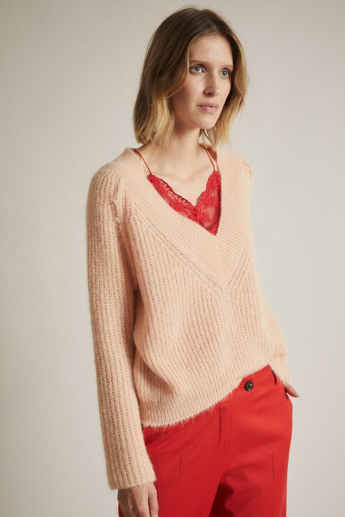 LANIUS V-neck pullover 12312 peach
