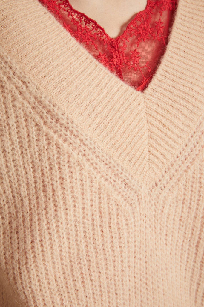 LANIUS V-neck pullover 12312 peach