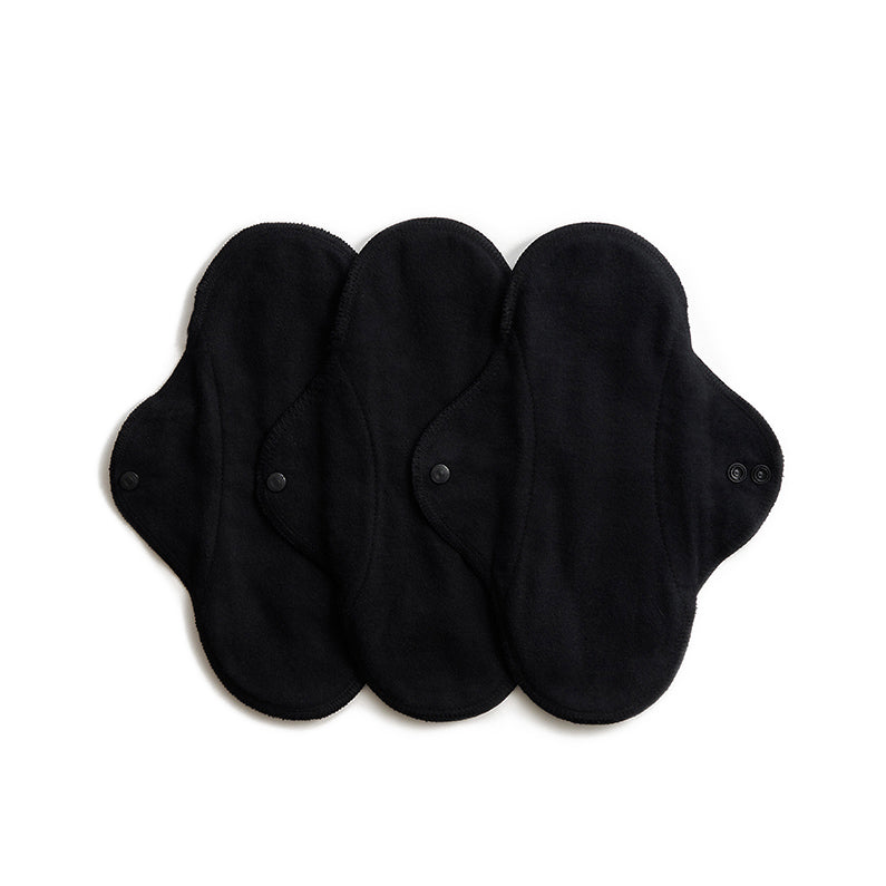 Imse Vimse Sanitary Pads Regular Black, set of 3, washable
