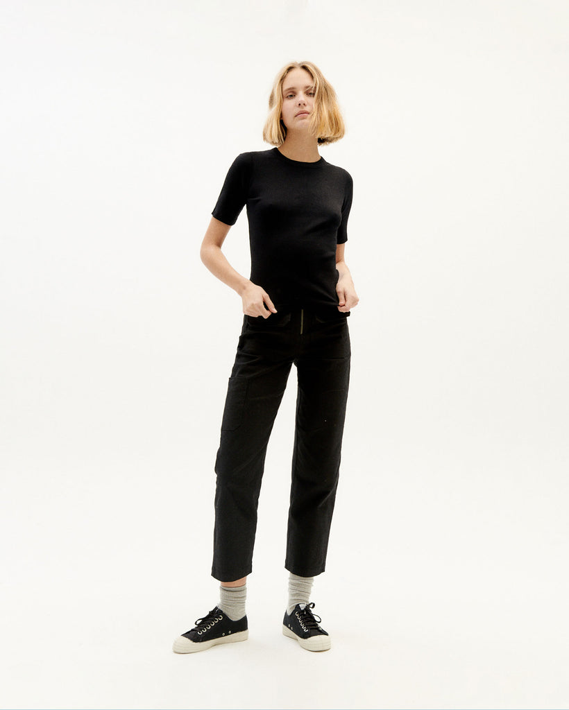 THINKING MU Dakota rib top black women