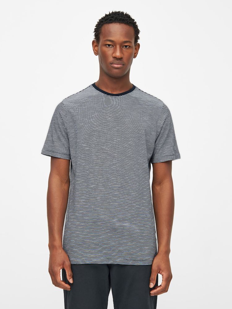 KCA 1010053 Organic cotton striped t-shirt 8021 blue stripe men