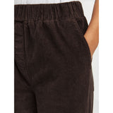 KCA 2070029 Chloe barrel high-rise babycord elastic waistband pants 1394 chocolate plum women