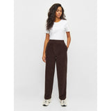 KCA 2070029 Chloe barrel high-rise babycord elastic waistband pants 1394 chocolate plum women