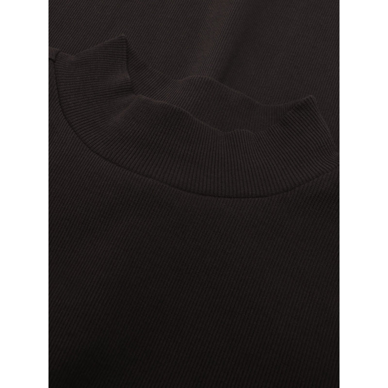 KCA 100076 Rib high neck long sleeved 1487 chocolate torte women
