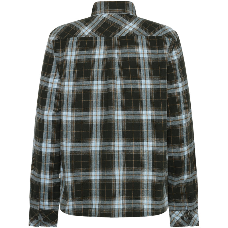 KCA 1090149 Organic cotton checked flannel shirt 7023 green check men
