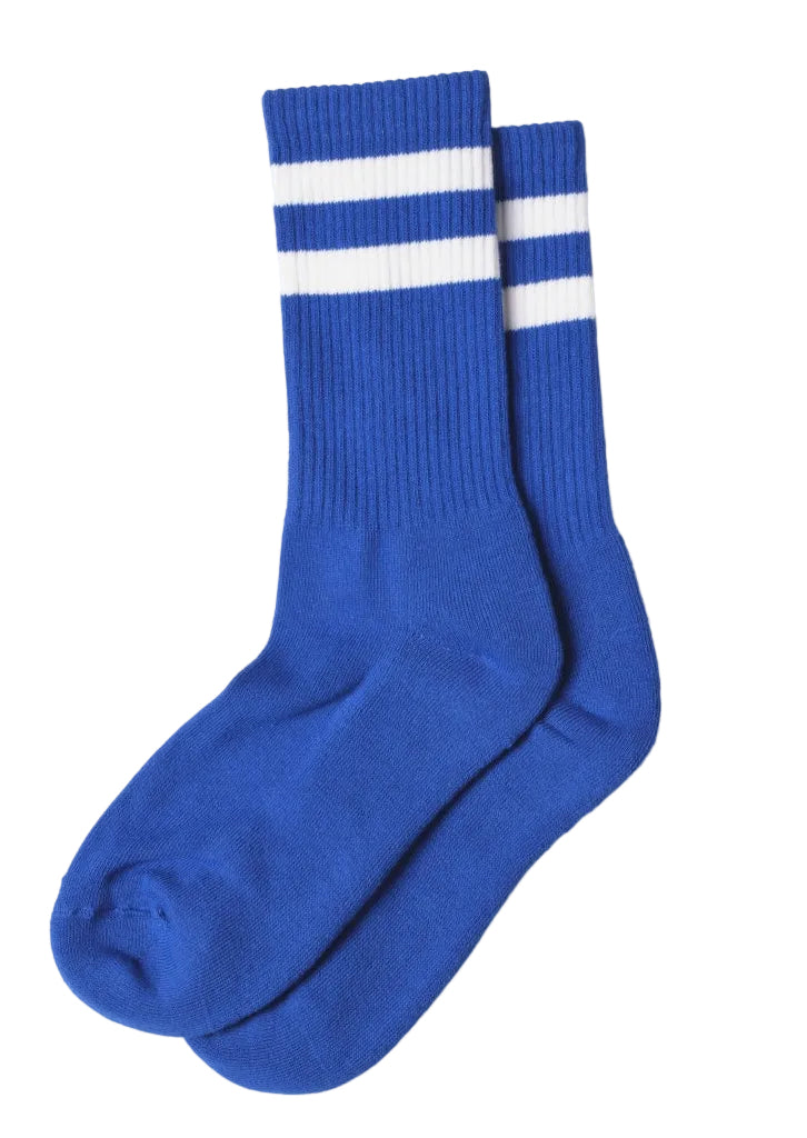 KLITMØLLER Retro cotton socks surf blue cream unisex