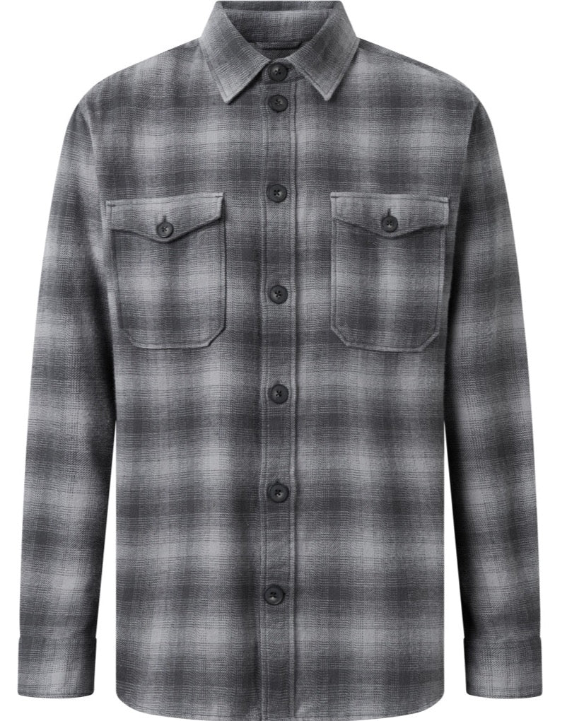 KCA 1090045 Loose fit checkered flannel shirt 7031 grey check men
