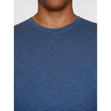 KCA 1010012 Narrow striped slub T-shirt 8021 blue stripe men