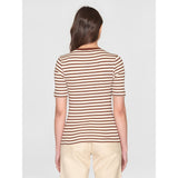 KCA 2010019 Striped rib t-shirt 8026 brown stripe women