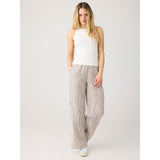 KCA 2070094 Posey wide linen pants 8035 dark brown stripe women