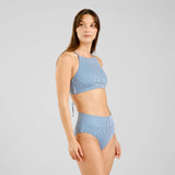 DEDICATED Slite bikini pants thin stripe majolica blue women