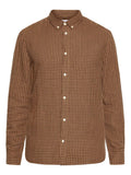 KCA 1090054 Regular fit double layer checkered shirt 7026 brown check men