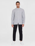KCA 1090092 Regular striped linen shirt 1001 total eclipse men