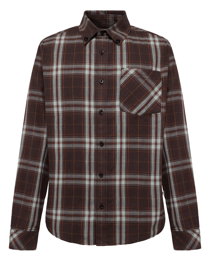 KCA 1090149 Dune regular check flannel shirt 7035 dark brown check men