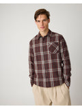 KCA 1090149 Dune regular check flannel shirt 7035 dark brown check men