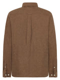 KCA 1090153 Organic cotton fishbone flannel shirt 1487 chocolate torte men