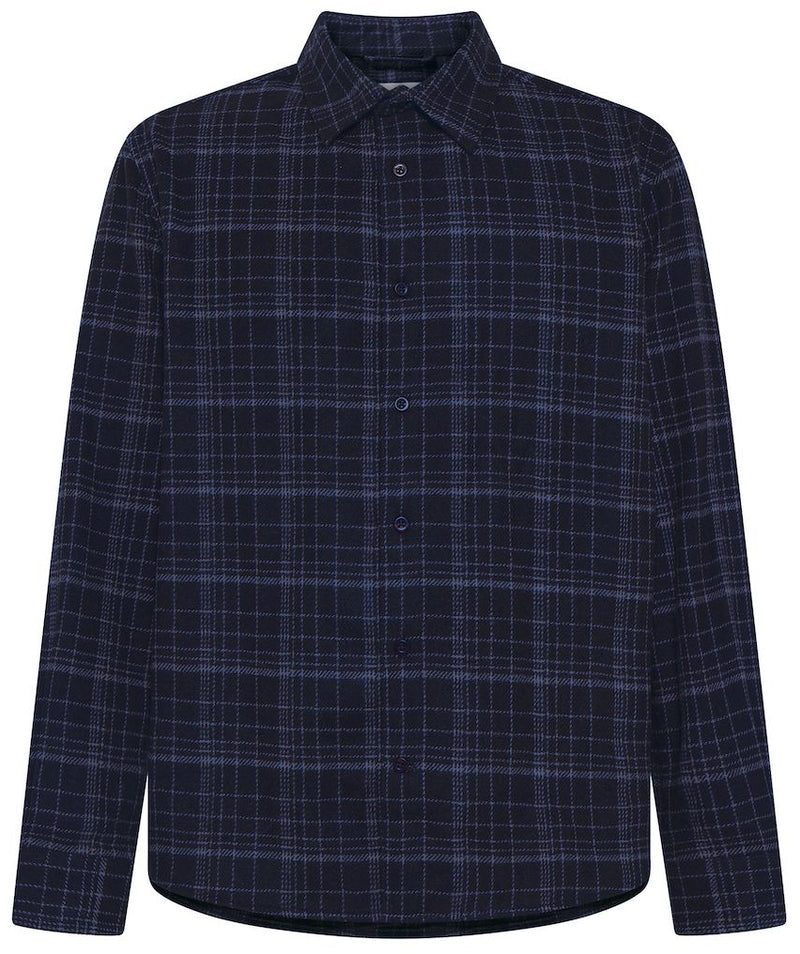 KCA 1090195 Dune regular merino check shirt 7036 navy men