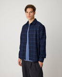 KCA 1090195 Dune regular merino check shirt 7036 navy men