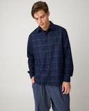 KCA 1090195 Dune regular merino check shirt 7036 navy men