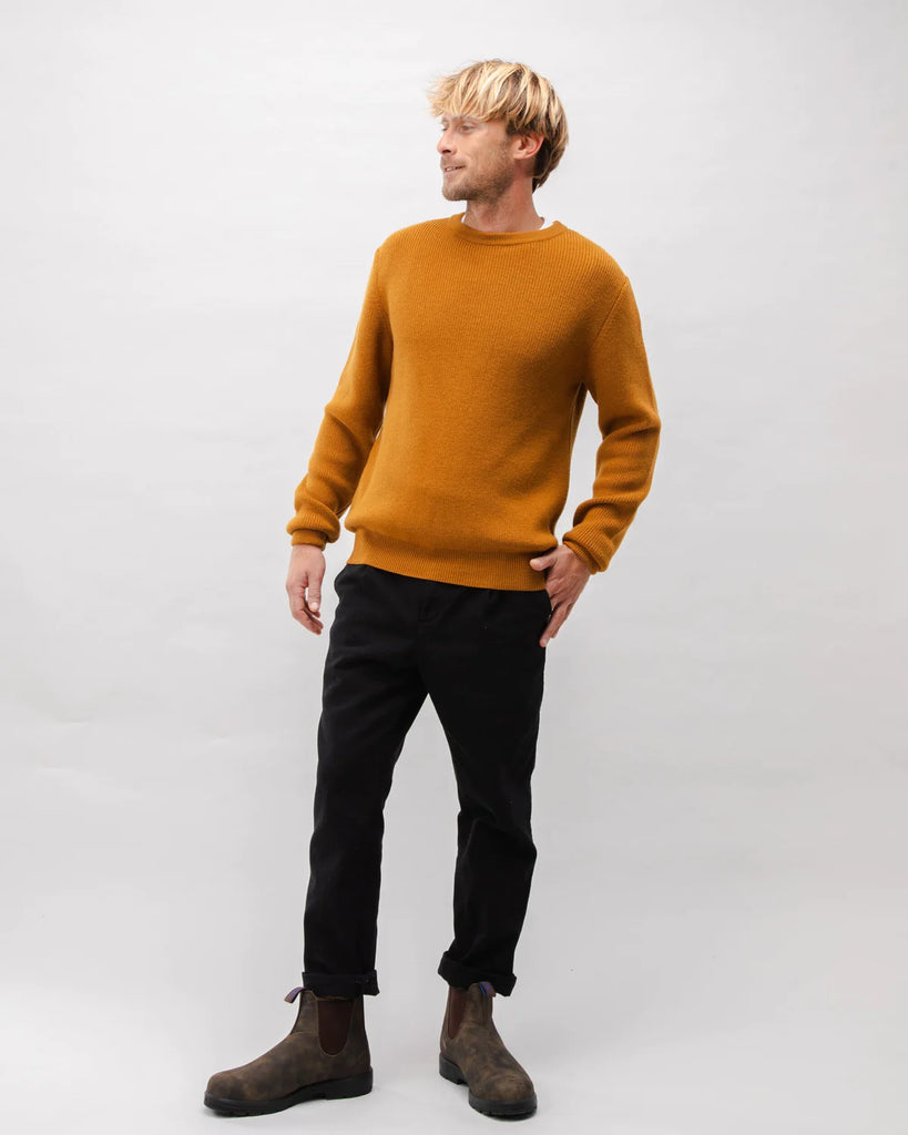 BRAVA Waterfront jumper 1104 mustard men Supergoods Fair Fashion