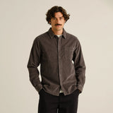 DEDICATED Varberg corduroy shirt rock grey men