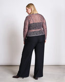 JAN 'N JUNE Dora mesh longsleeve top leo print women