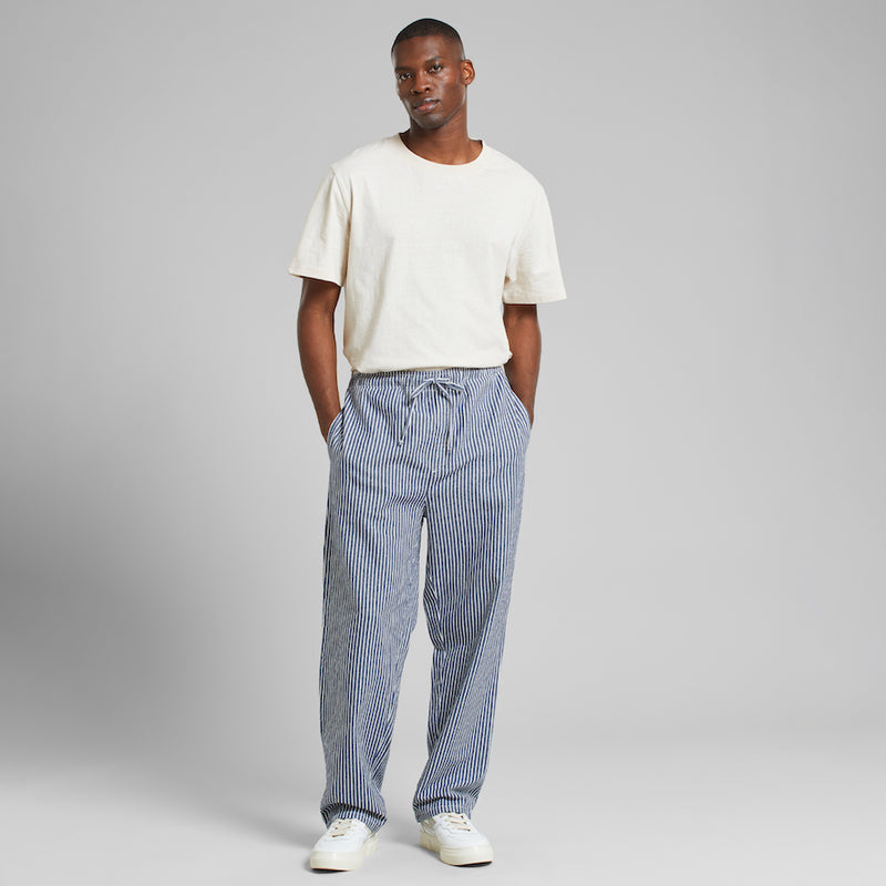 DEDICATED Klitmoeller pants work stripe blue men