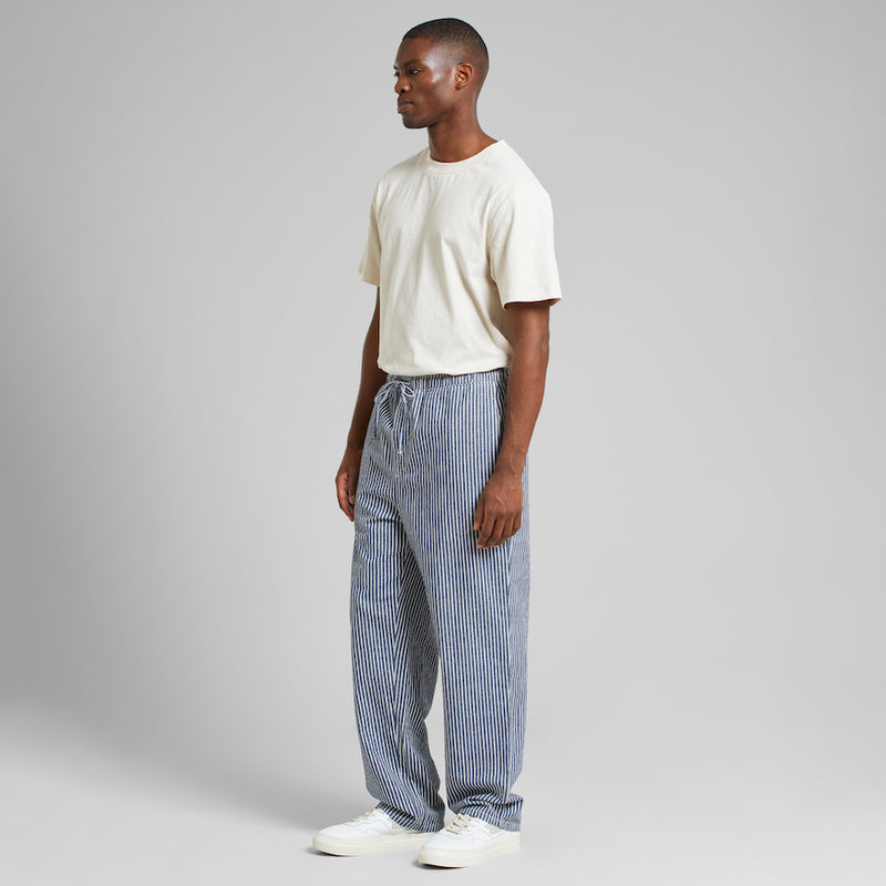 DEDICATED Klitmoeller pants work stripe blue men