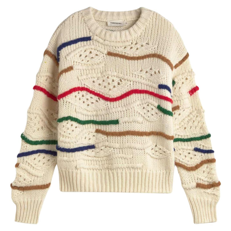 THINKING MU Candela knitted macrame jumper multicolour women