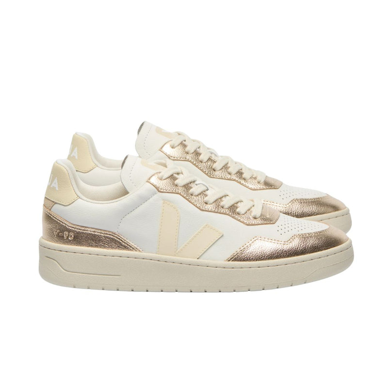 VEJA V-90 Leather white calcaire platine women