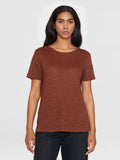 KCA 2010010 Regular linen T-shirt 1441 tiramisu women